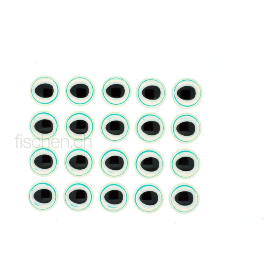 Image of Hareline Dubbin 3/16 oval Pupil 3D eyes pearl/black - Augen - Black/Pearl - bei fischen.ch