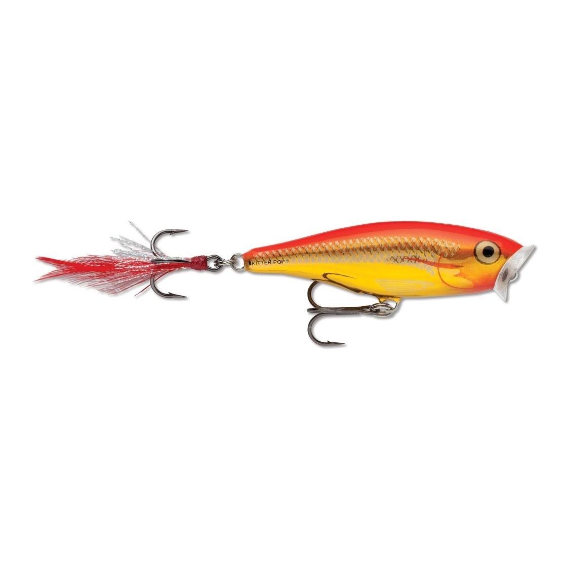 Image of Rapala Skitter Pop Top Water Steel Gold Fl. Red - Popper bei fischen.ch