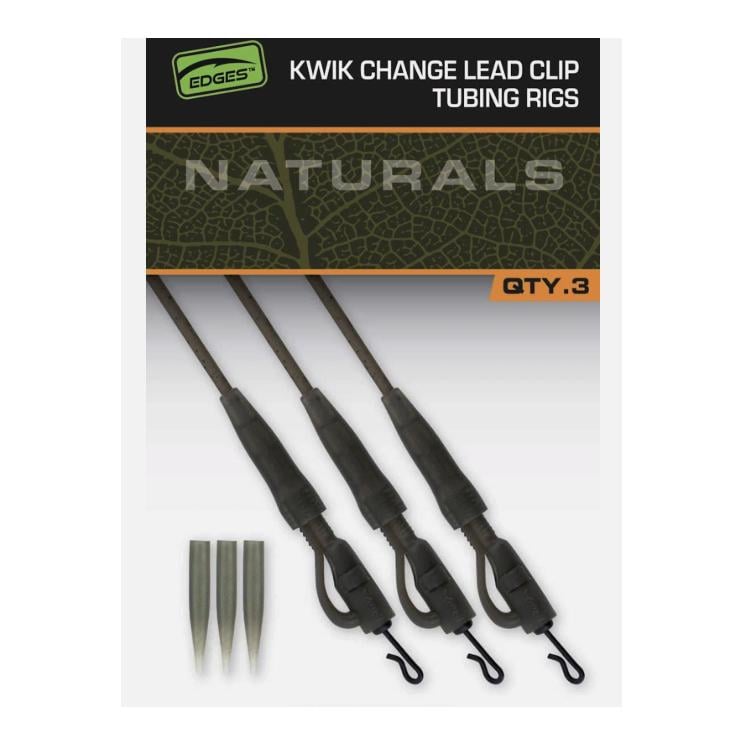 Edges Naturals Kwik Change Lead Clip Tubing rigs x 3 