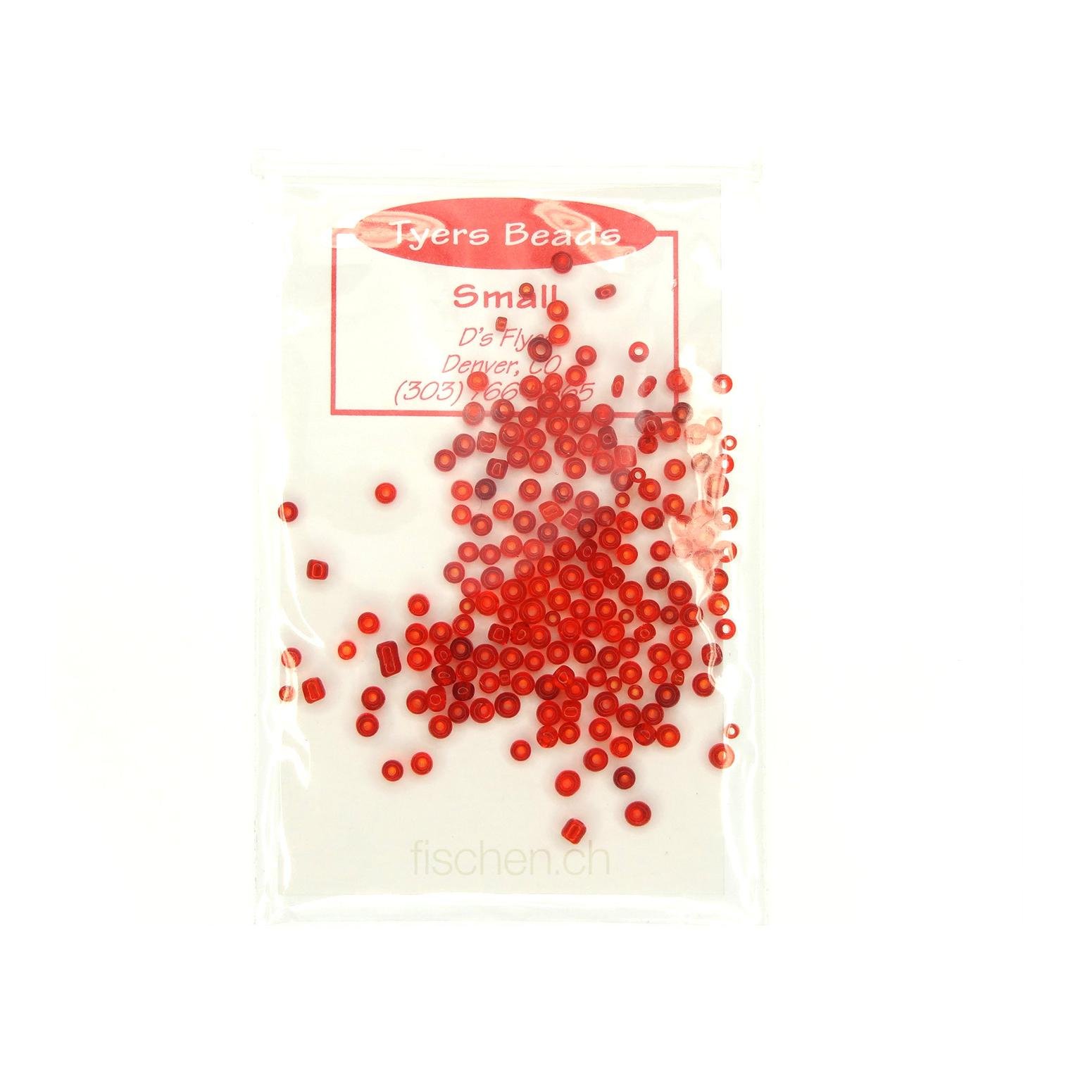 Hareline Dubbin Tyers Glass Beads Tr. Red Glasköpfe