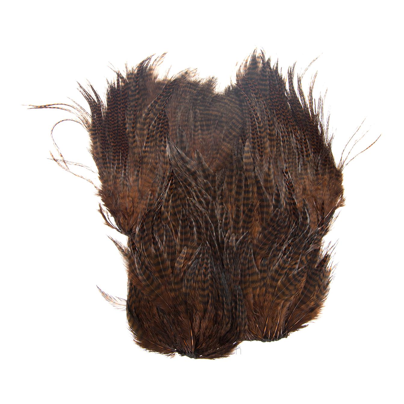 Image of Hareline Dubbin Grizzly Soft Hackle Marabou Patch - Brown bei fischen.ch