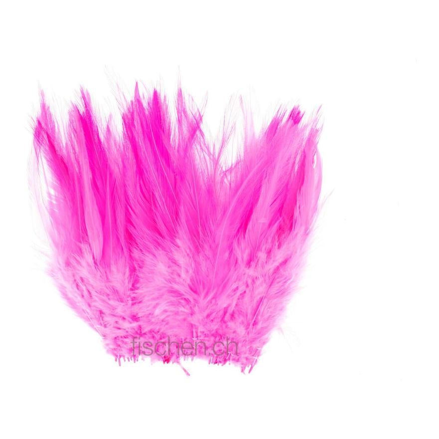Image of Hareline Dubbin Strung Chinese Saddle Hackle - Hot Pink bei fischen.ch