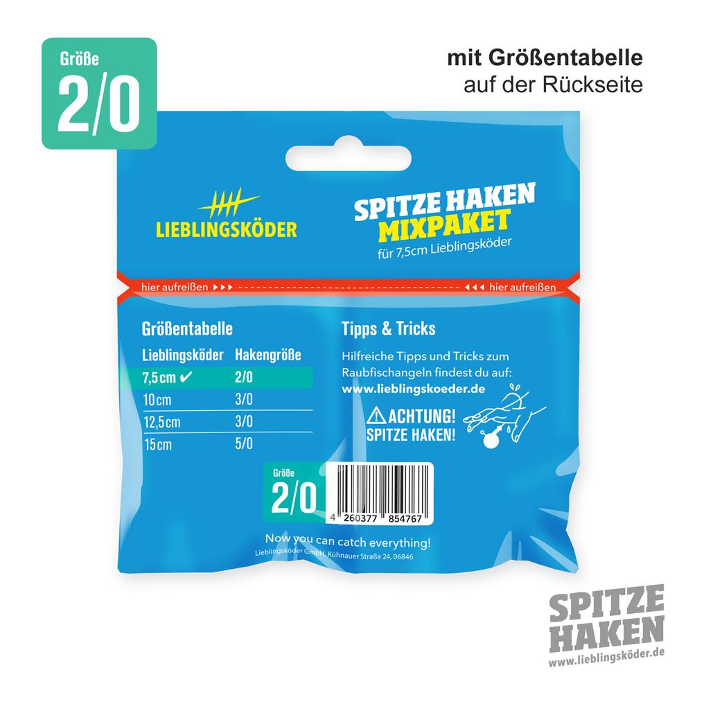 Spitze Haken Mixpaket 2/0 - Jigkopf
