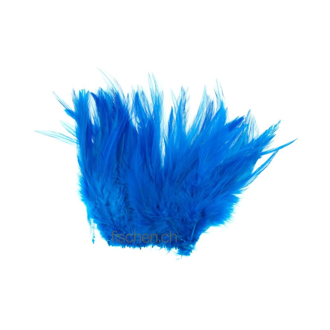 Image of Hareline Dubbin Strung Chinese Saddle Hackle - Kingfisher Blue bei fischen.ch