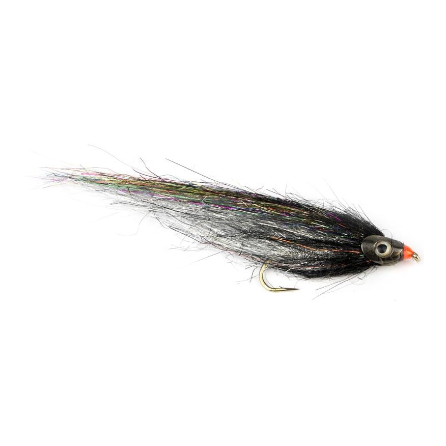 Image of Fulling Mill Super Tinsel Skullhead - Silver & Black - Streamer - Silver Black - bei fischen.ch