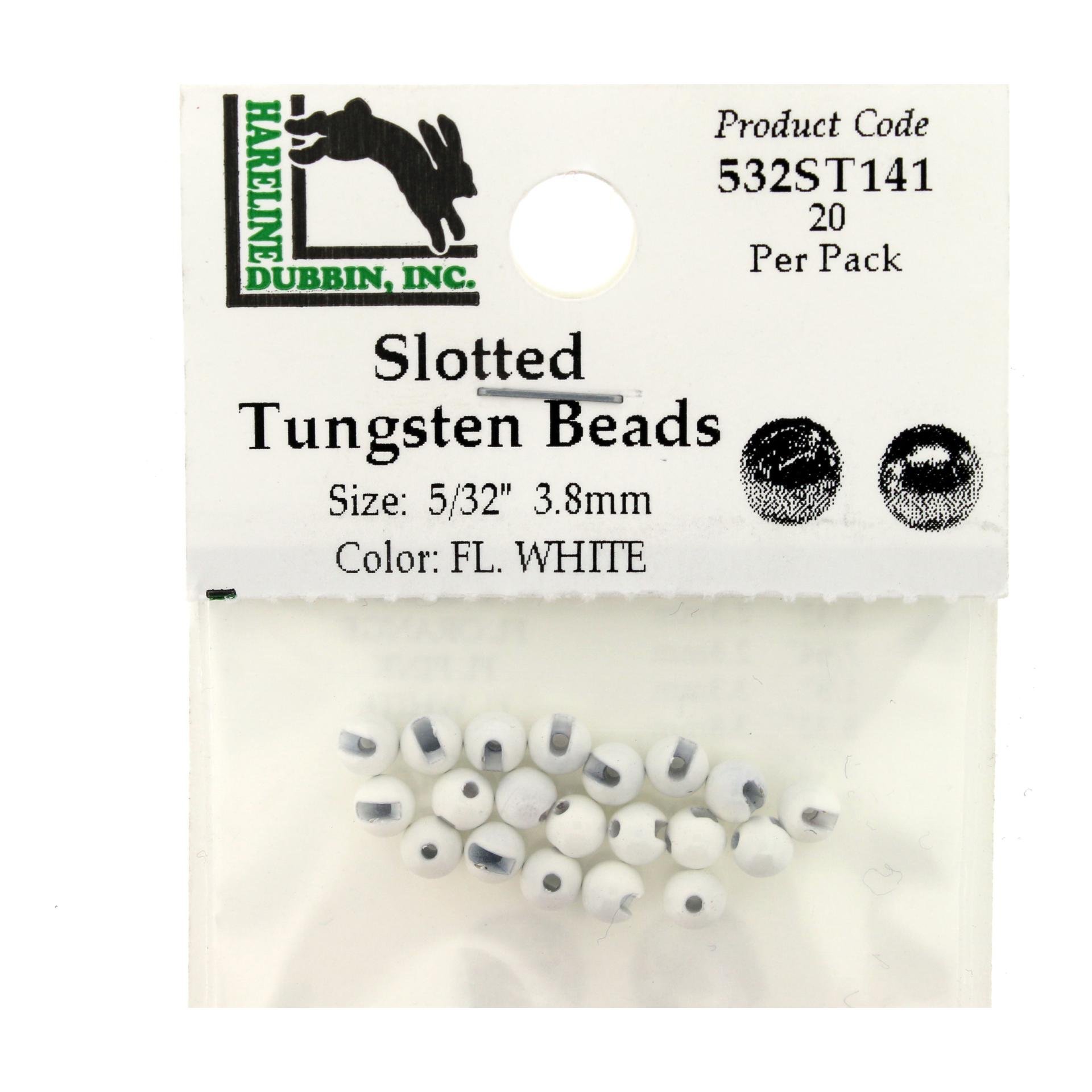 Image of Hareline Dubbin Slotted Tungsten Beads - White bei fischen.ch