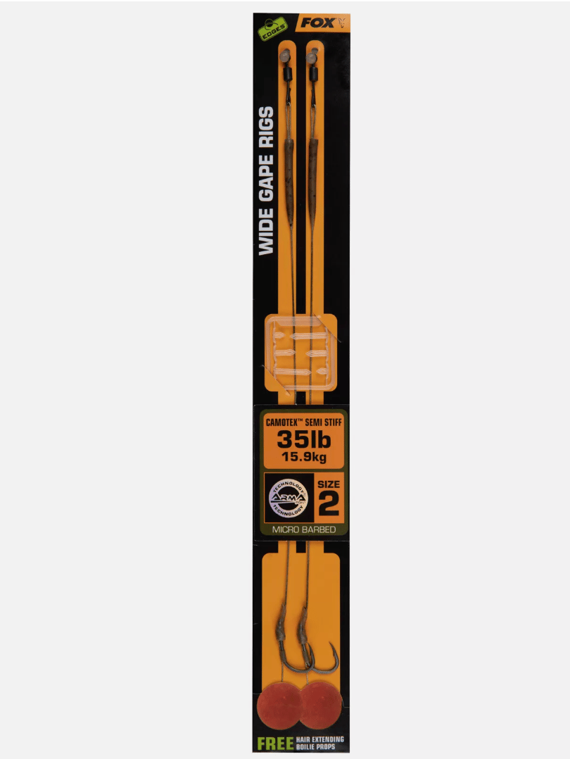 Edges Wide Gape 2 - 35lb Camotex Semi Stiff x 2