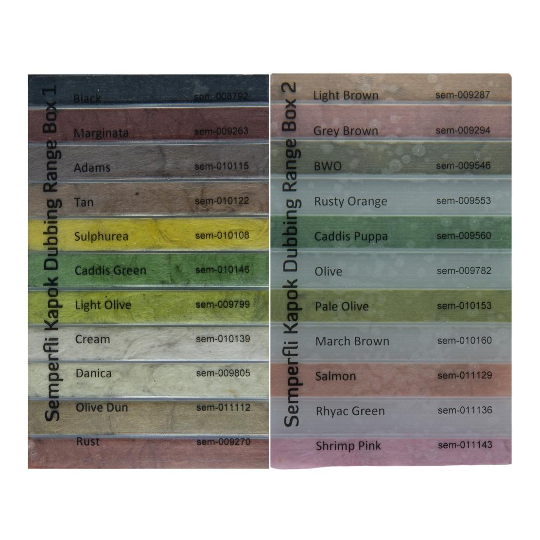 Kapok Dubbing Dispenser Dry Fly Selection