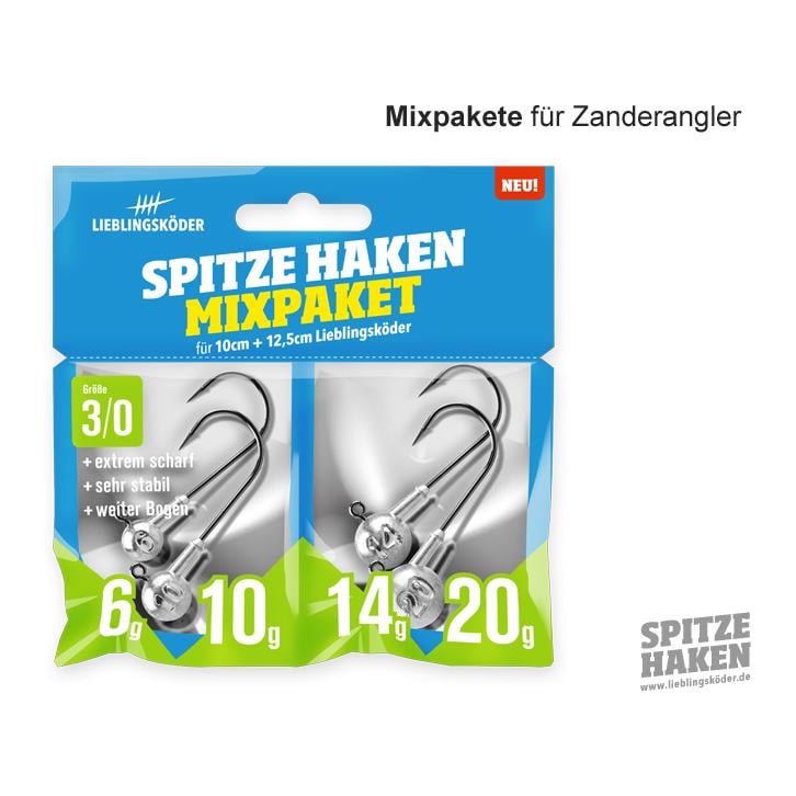 Spitze Haken Mixpaket 3/0 - Jigkopf
