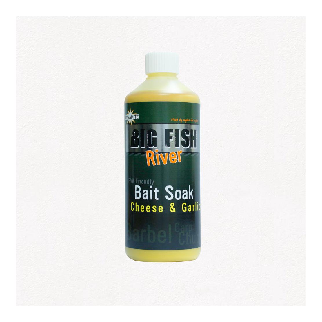 Image of Dynamite Baits Big Fish River Bait Soak Cheese & Garlic - Liquid bei fischen.ch