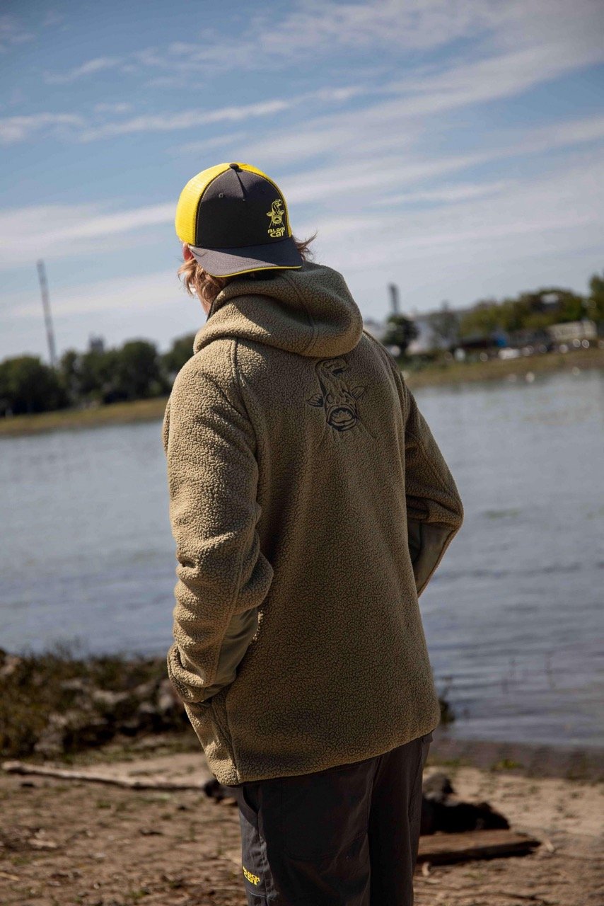 Black Cat Polar Fleece - Angel-Kapuzenpullover