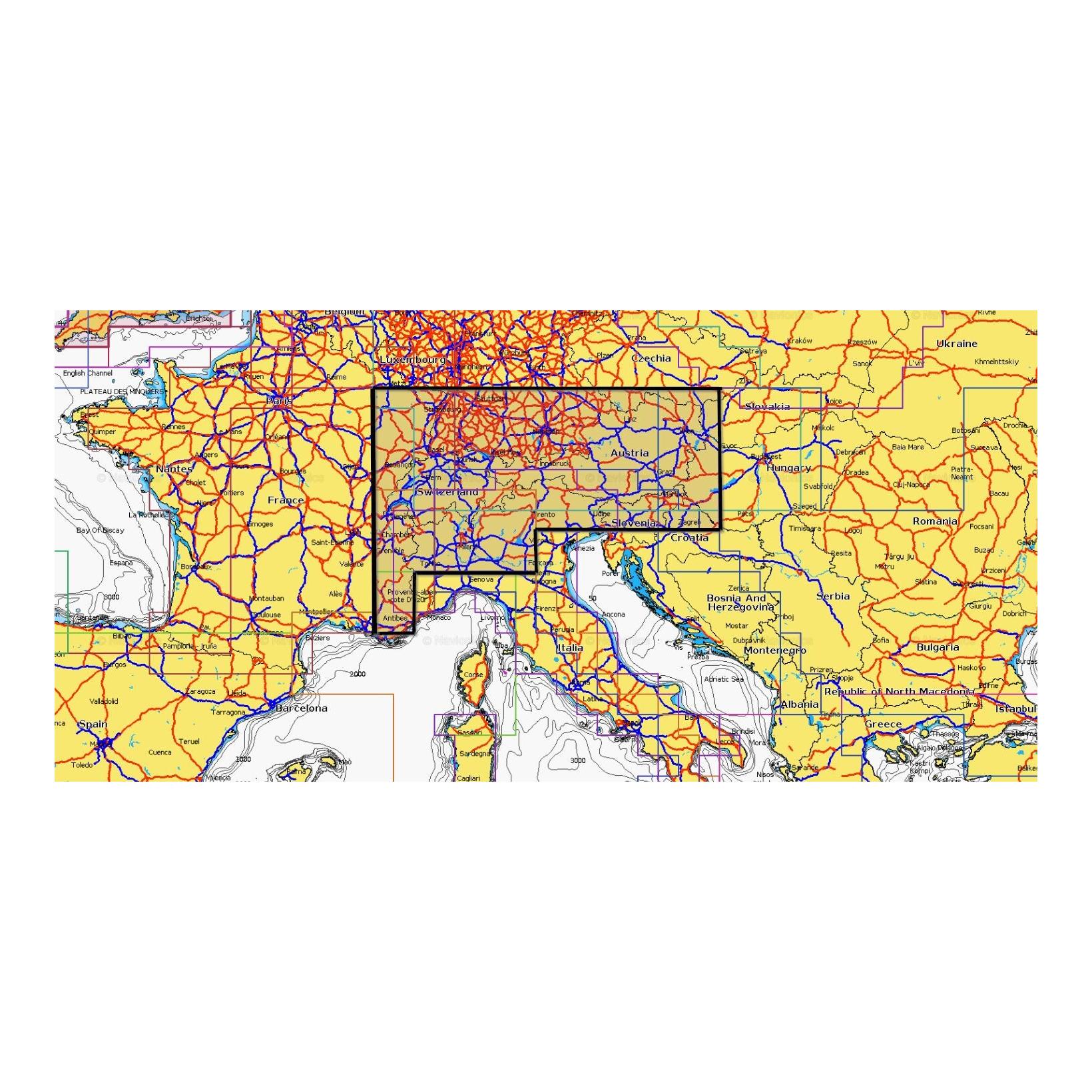 Navionics Platinum+ Karte Alpine, Lakes and Rivers - Seekarte