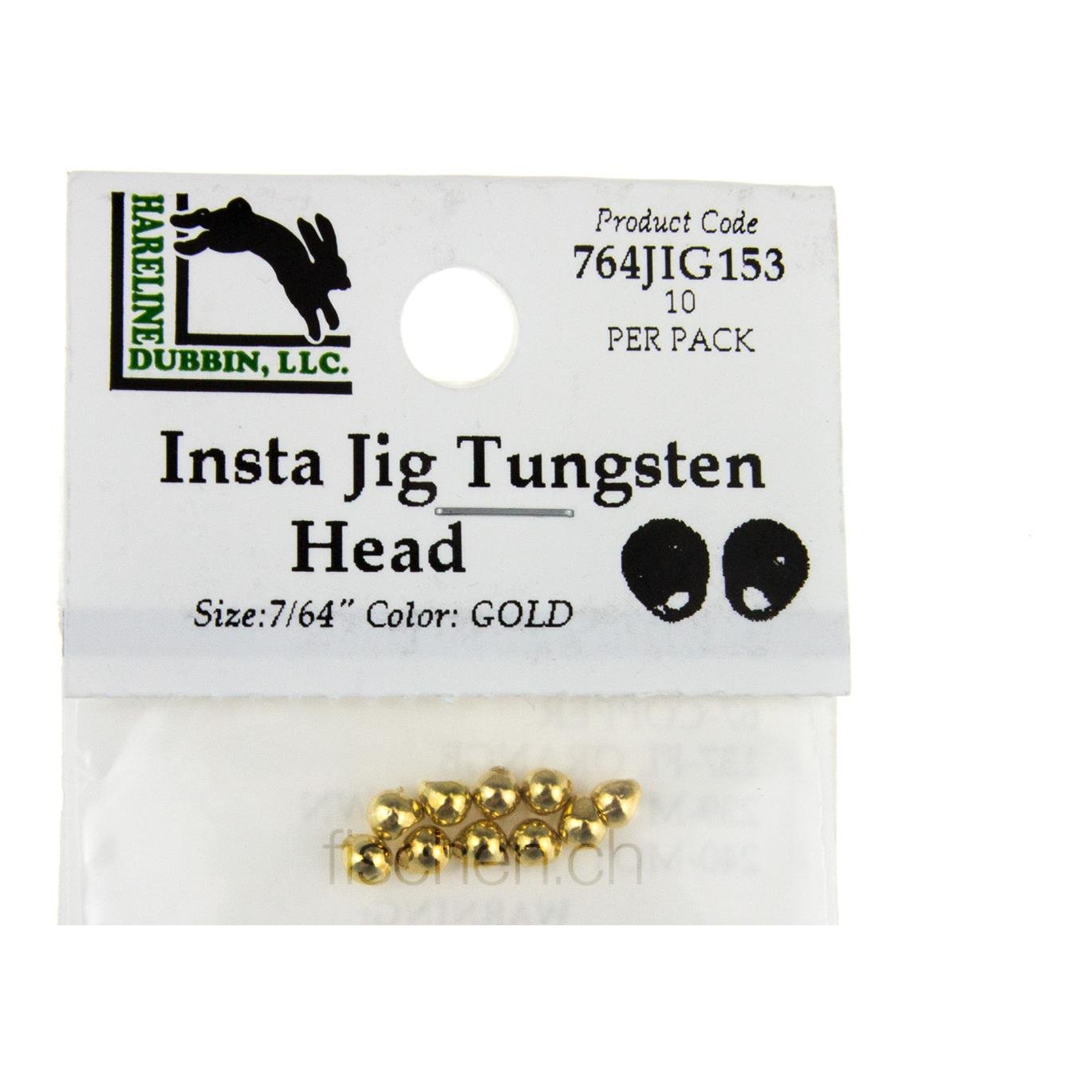 Image of Hareline Dubbin Insta Jig Tungsten Head - Gold - Tungstenköpfe bei fischen.ch