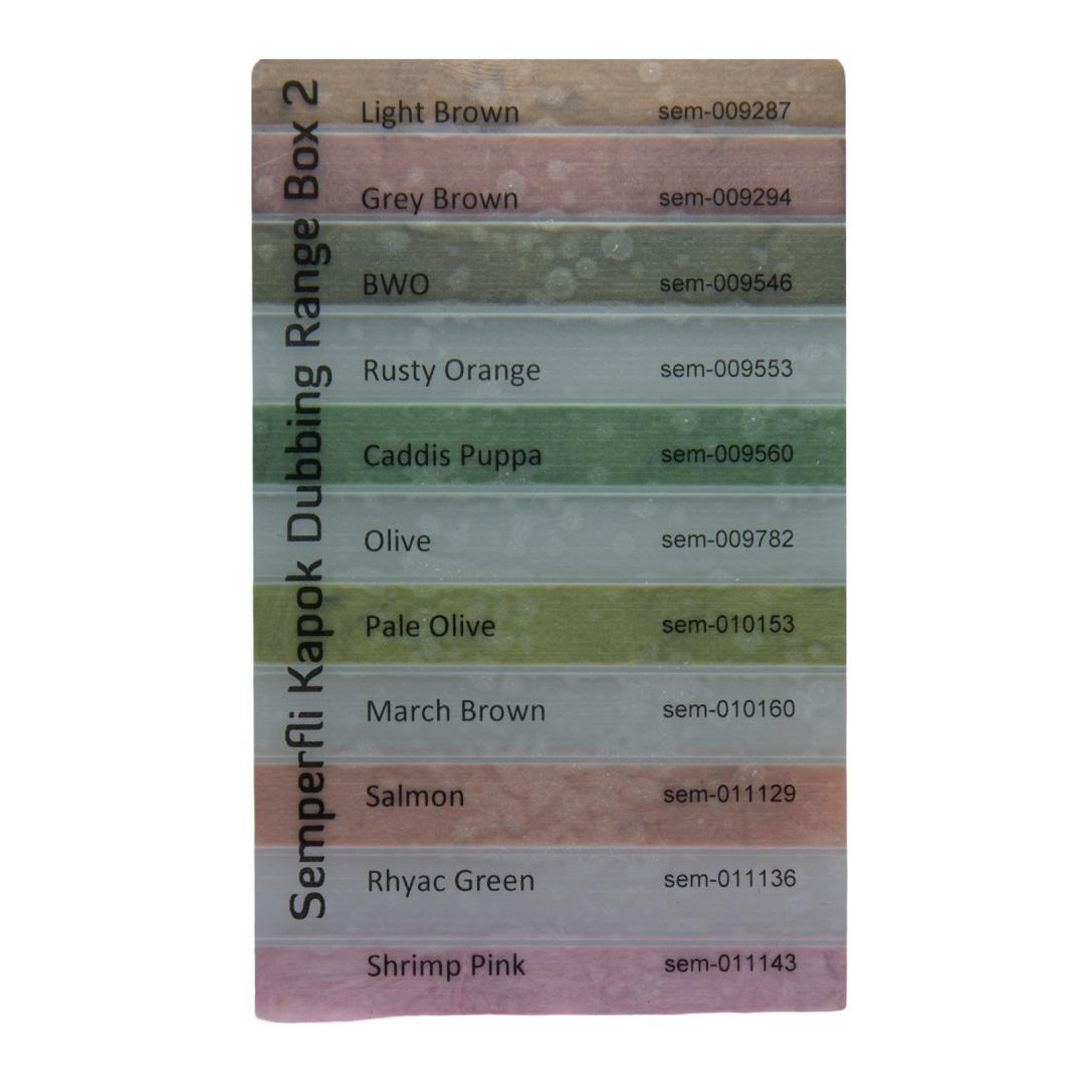 Kapok Dubbing Dispenser Dry Fly Selection