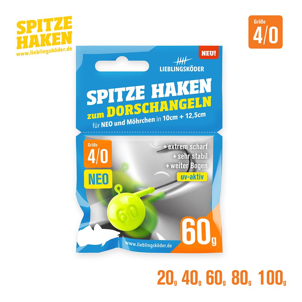 Spitze Haken zum Dorschfischen Gr.4/0 - Jigkopf