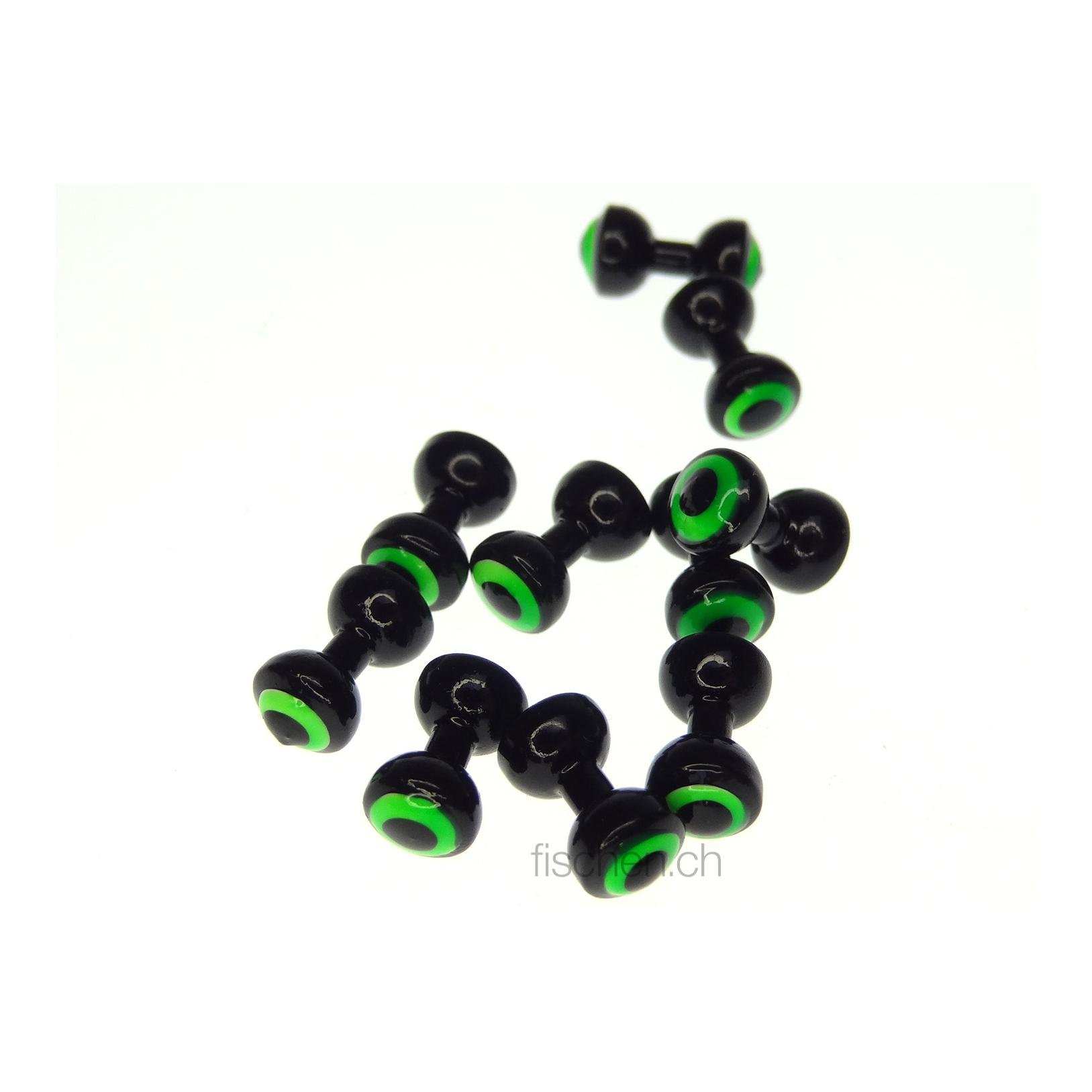 Double Pupil Brass Eyes - Black / Fl. Chartreuse Black Pupil - Yeux lestés