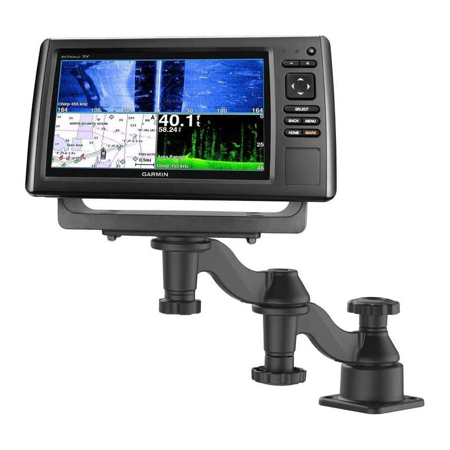 Image of RAM Mounts Doppel Schwenkarm mit Universalplatte und horizontaler Bassis - Echolot Halterung bei fischen.ch
