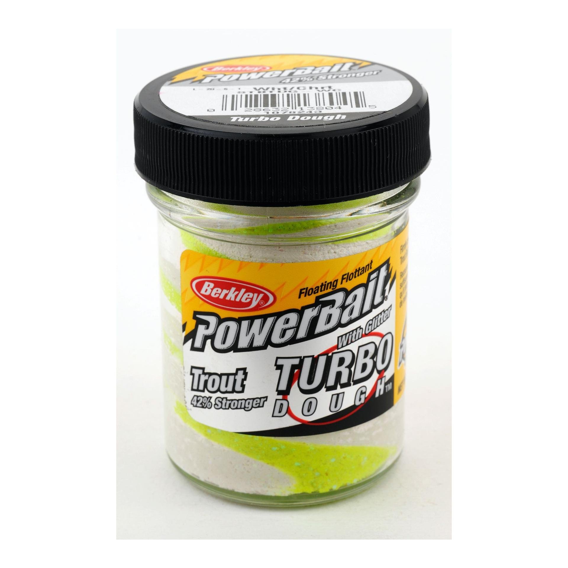 Image of Berkley Powerbait Glitter Turbo Dough White/Chartreuse - Forellenteig - Chartreuse/White - bei fischen.ch