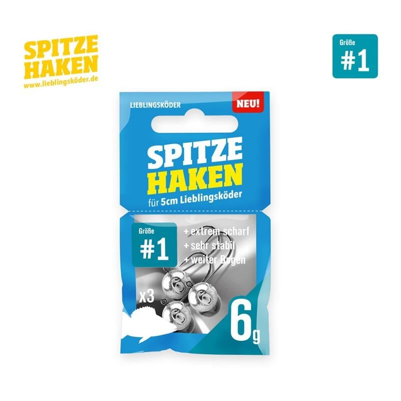 Spitze Haken Gr.1 3Stk. - Jigkopf