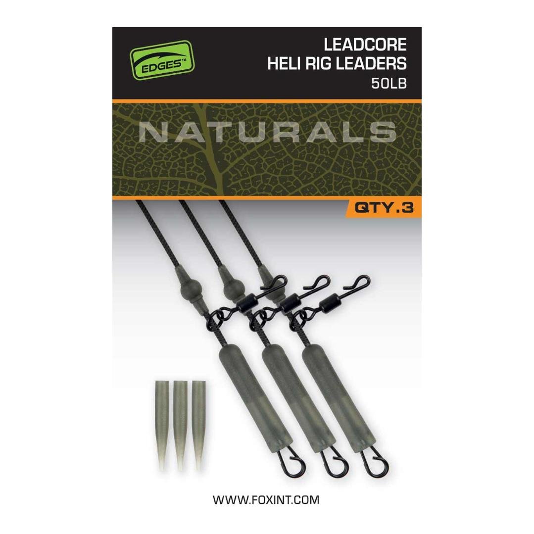 Edges Naturals Leadcore Heli Rig Leaders 50lb x 3