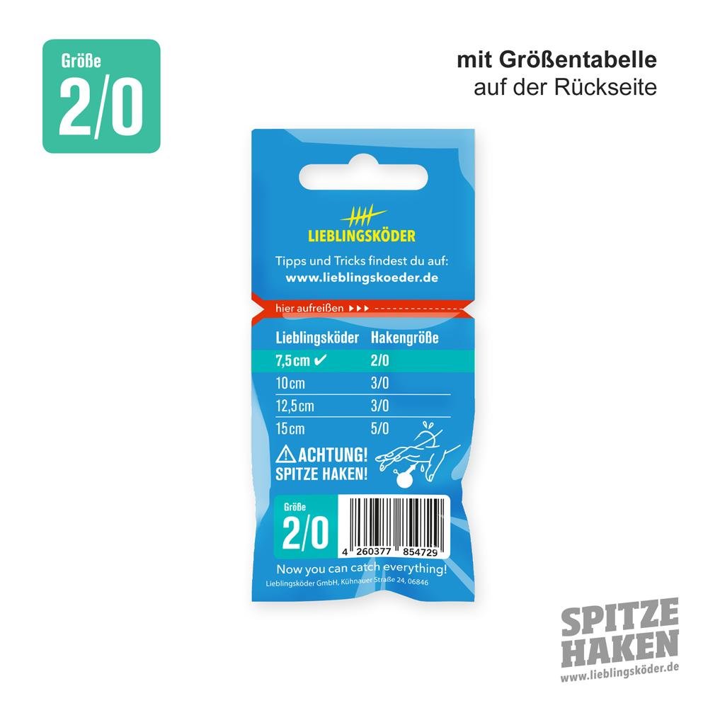 Spitze Haken Gr.2/0 2Stk. - Jigkopf