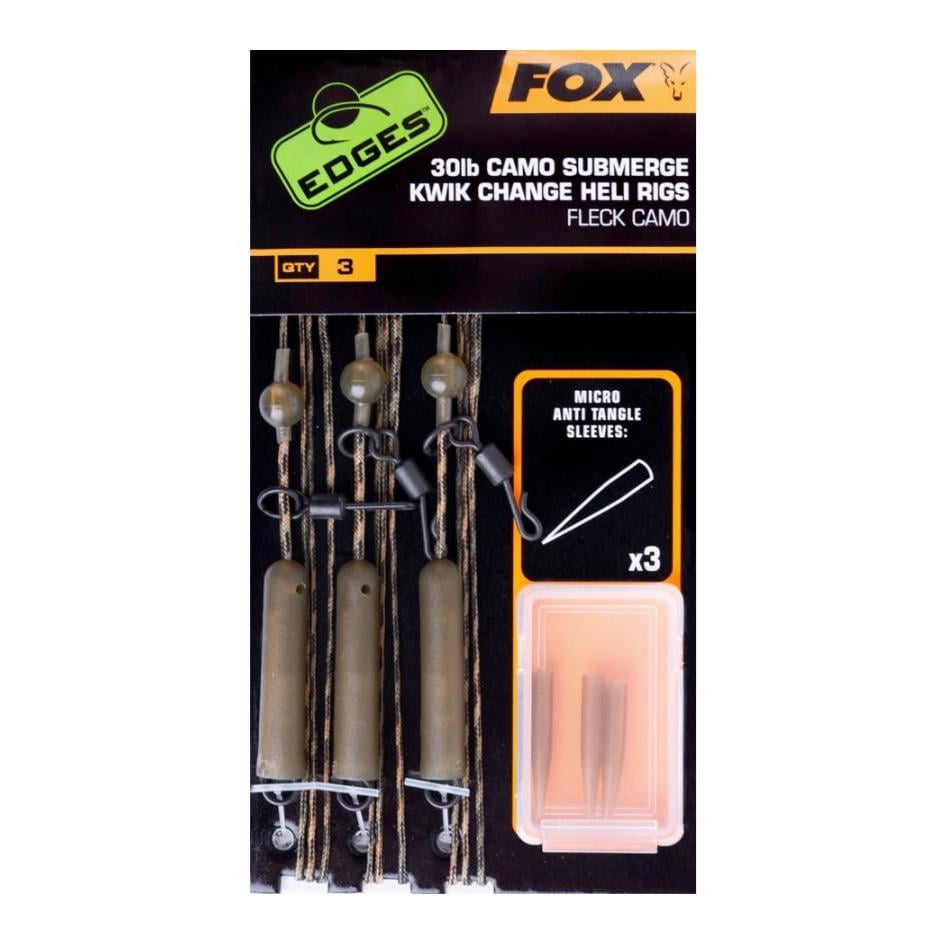 Image of FOX Rage Edges Submerge Camo Leader Heli Rigs Kwik Change - Vorfach bei fischen.ch