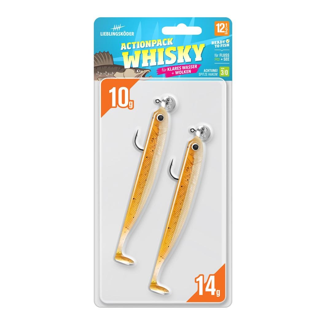 Actionpack Whisky - Gummiköder-Set montiert