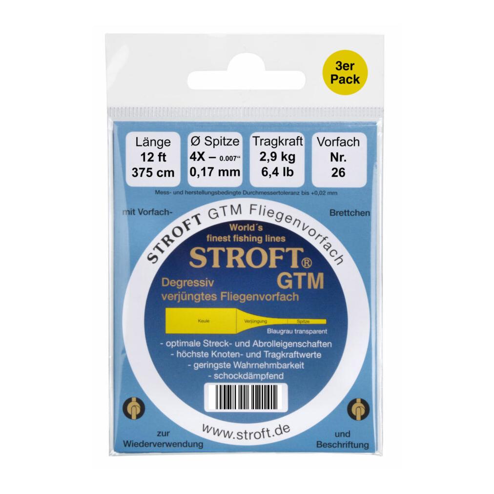 GTM 12ft Tapered Leader 3er Pack - Fliegenvorfach