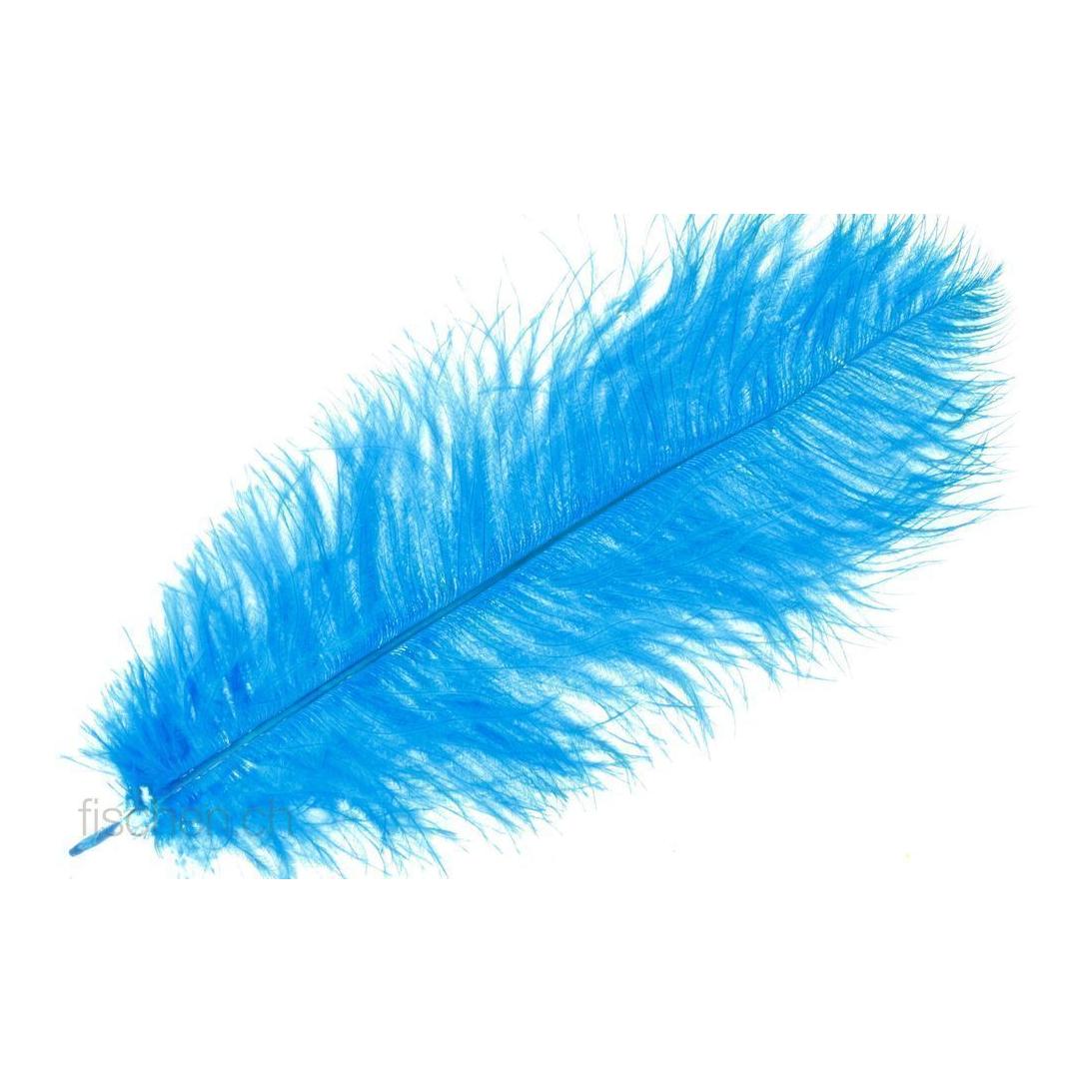 Image of Hareline Dubbin Ostrich Herl - Kingfisher Blue - Strauss bei fischen.ch