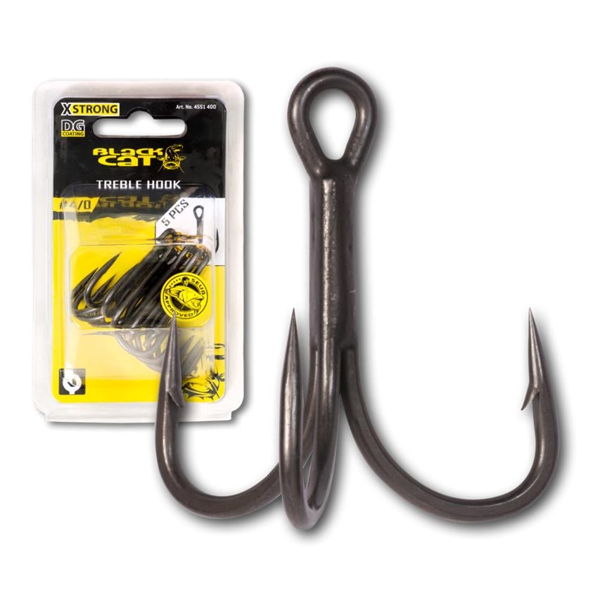 Treble Hook DG coating 5 pcs - Drillinghaken für Welsangeln