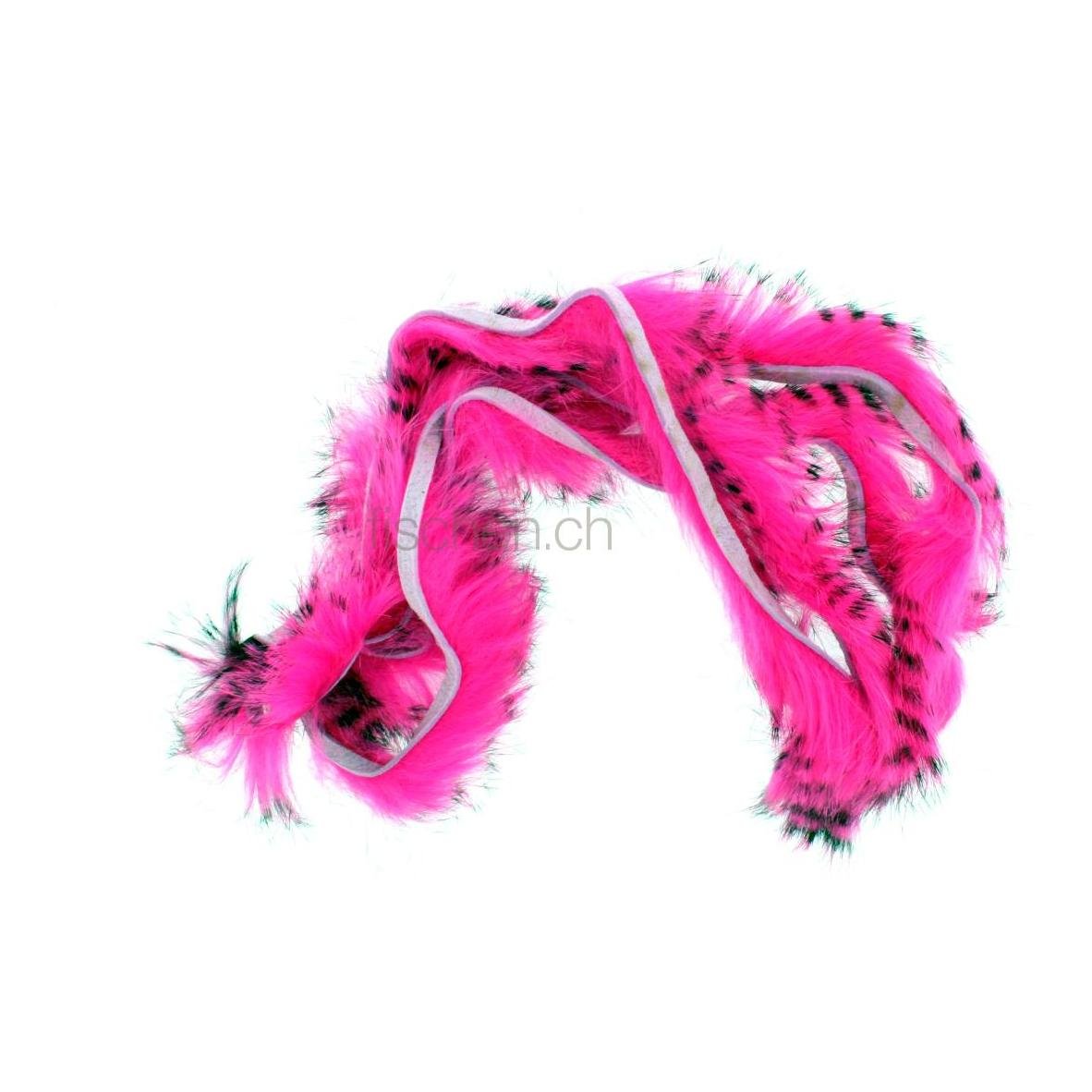 Image of Hareline Dubbin Black Barred Rabbit Strips - Hot Pink bei fischen.ch