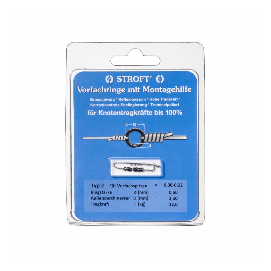 Vorfachringe mit Montagehilfe