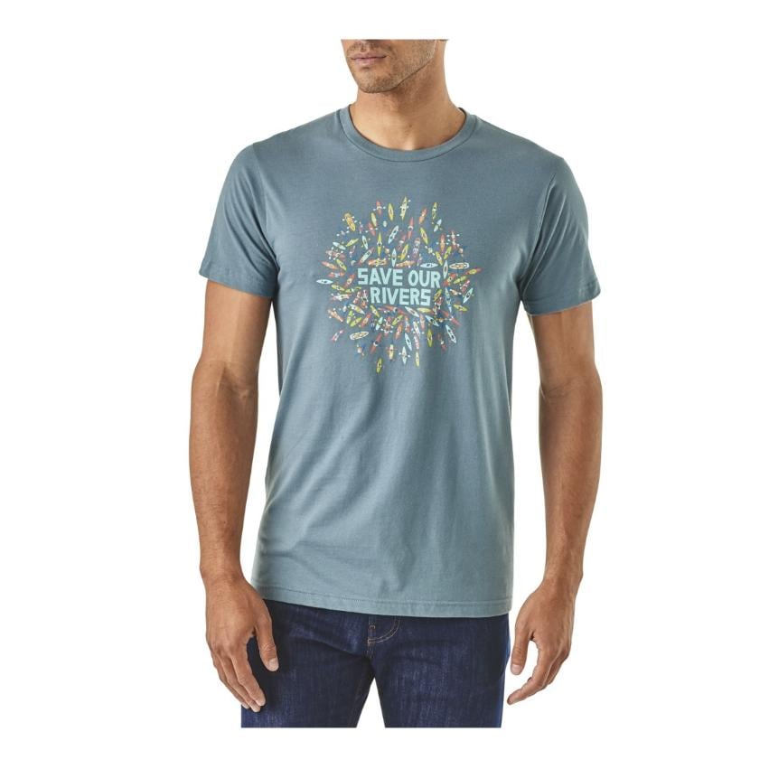 Men's Save Our Rivers Feather Grey Organic T-Shirt - T-Shirt
