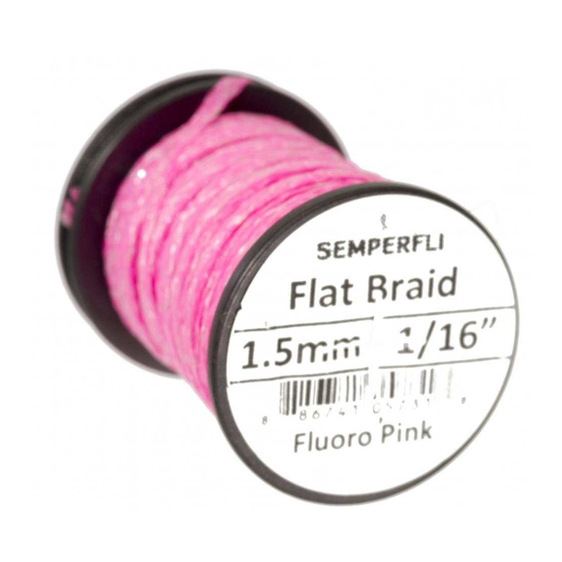 Semperfli Flat Braid 1.5mm - Fl. Pink - Fluo Pink -