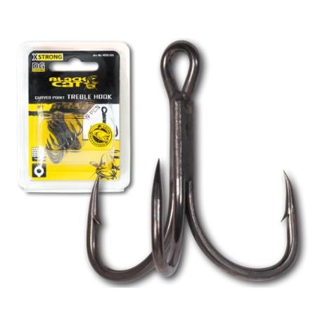 Black Cat Curved Point Treble Hook DG