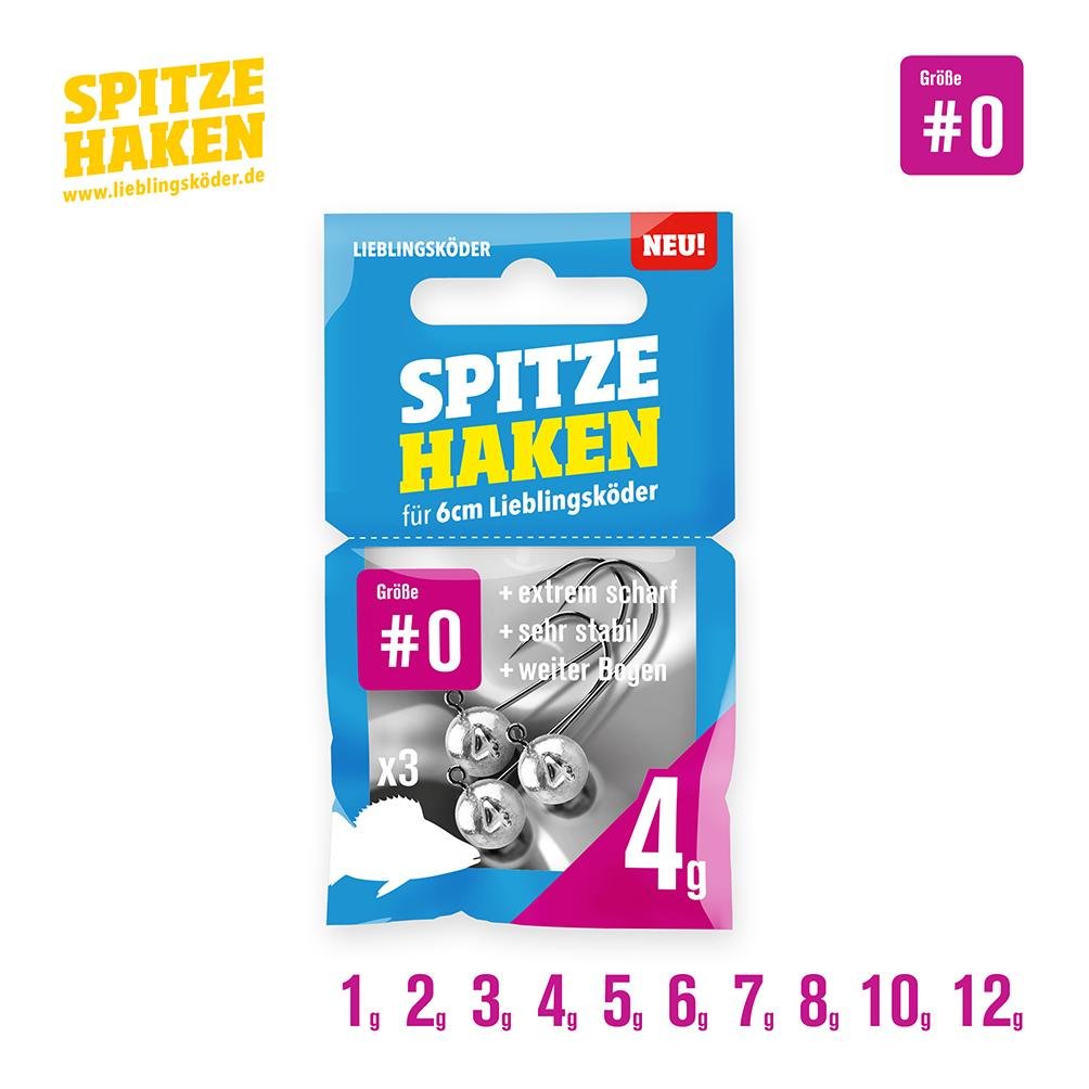 Spitze Haken Gr.0 3Stk. - Jigkopf