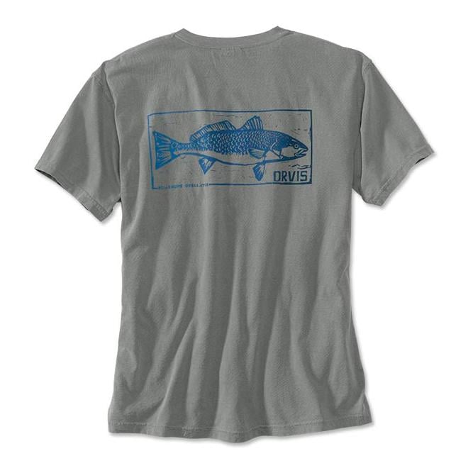 Red Fish Stamp Short-Sleeved Pocket - T-Shirt