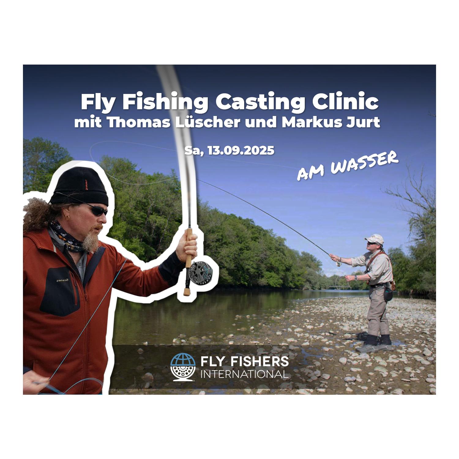 fischen.ch 13.09.25 Fly Fishing Casting Clinic am Wasser - mit Thomas Lüscher und Markus Jurt