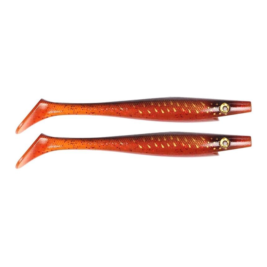 Strike Pro Pig Shad Tournament Red Motoroil Pike UV 2Stk. - Gummiköder