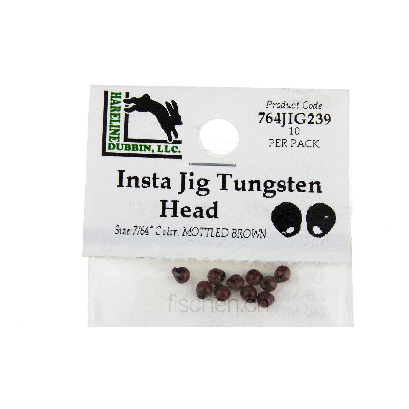 Image of Hareline Dubbin Insta Jig Tungsten Head - Mottled Brown - Tungstenköpfe bei fischen.ch