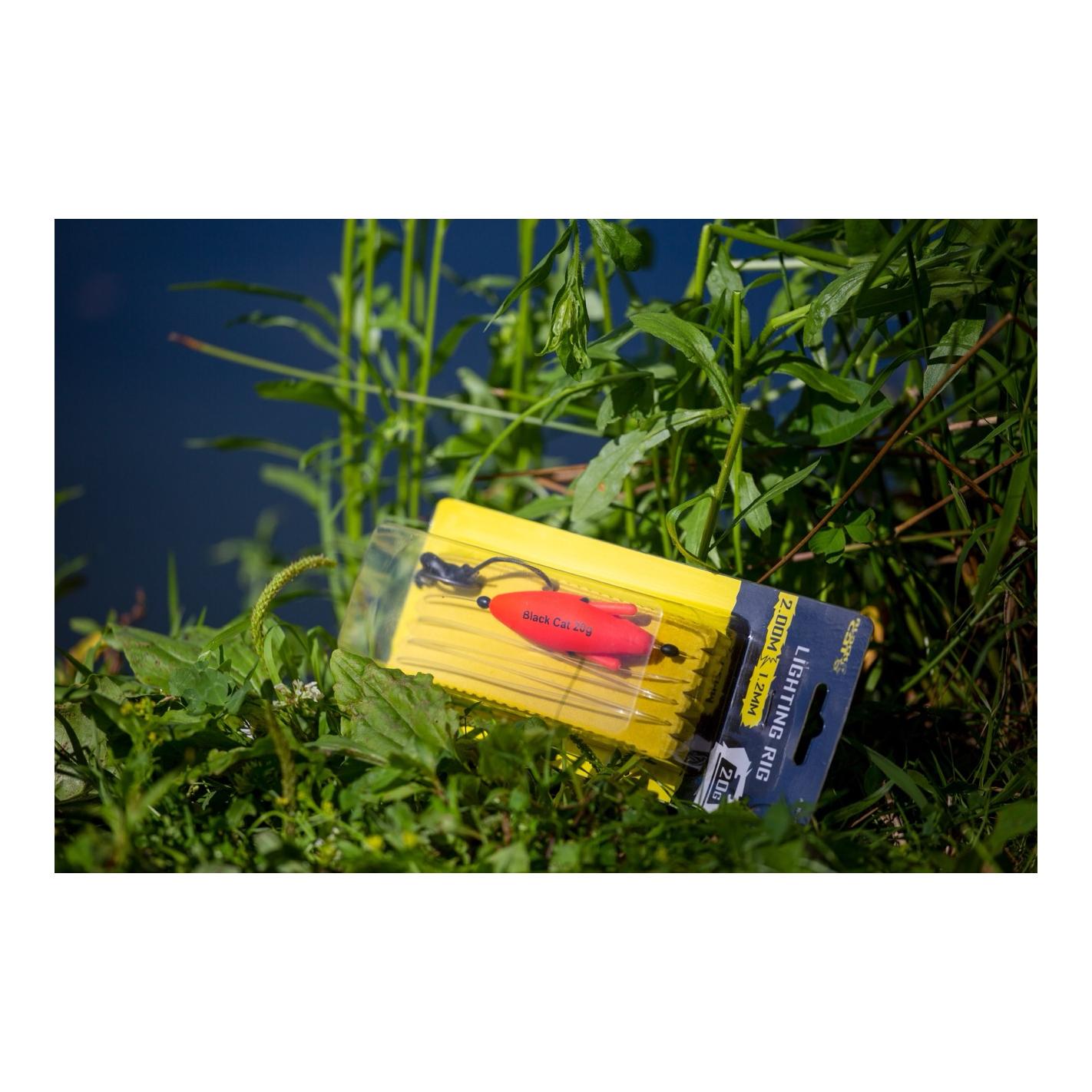 Black Cat Dead Bait Rig 2,00 m – Wels Fertigvorfach mit U-Float (#8/0 / #4/0)