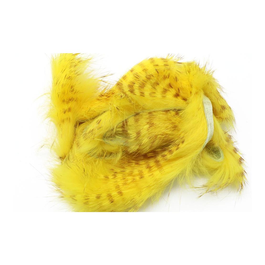Hareline Dubbin Magnum Rabbit Strips - Brown Barred Yellow