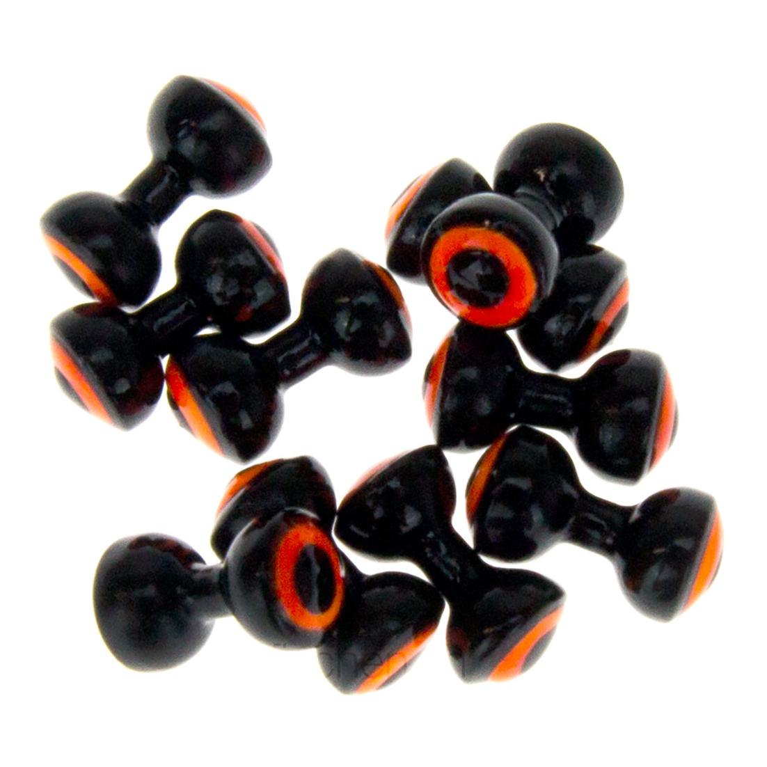 Image of Hareline Dubbin Double Pupil Brass Eyes - Black / Fl. Orange Black Pupil - Augen - Fl. Orange/Black - bei fischen.ch