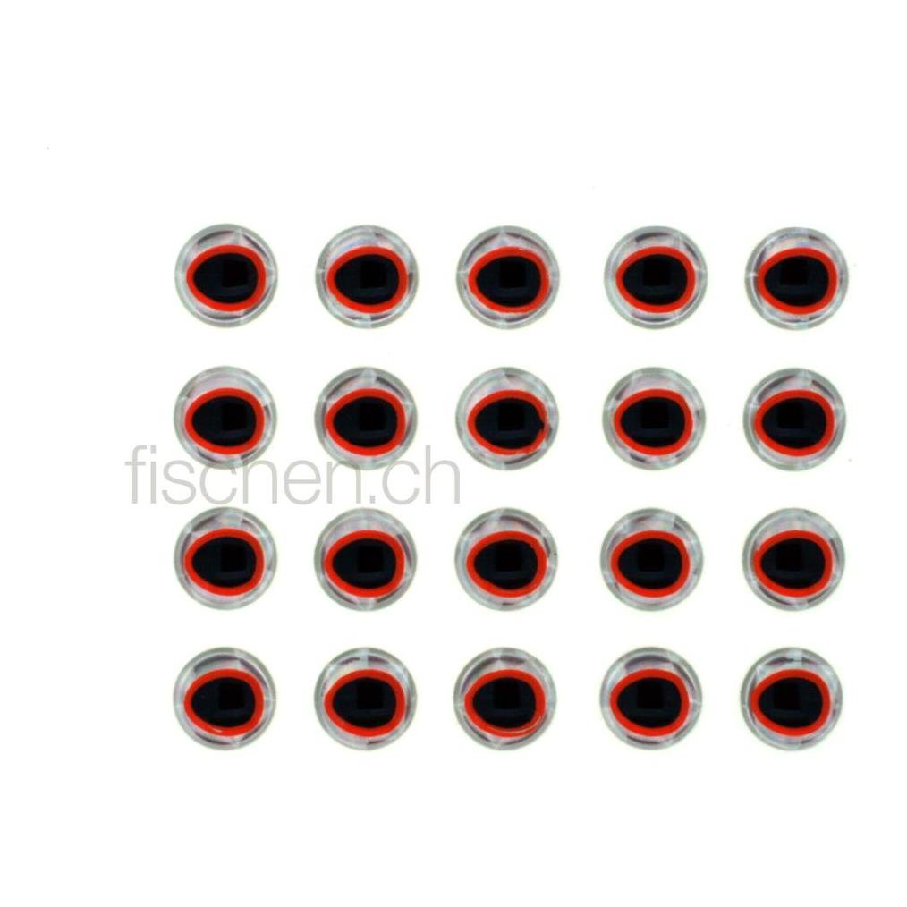 Image of Hareline Dubbin 5/16 oval Pupil 3D eyes orange/black - Augen bei fischen.ch