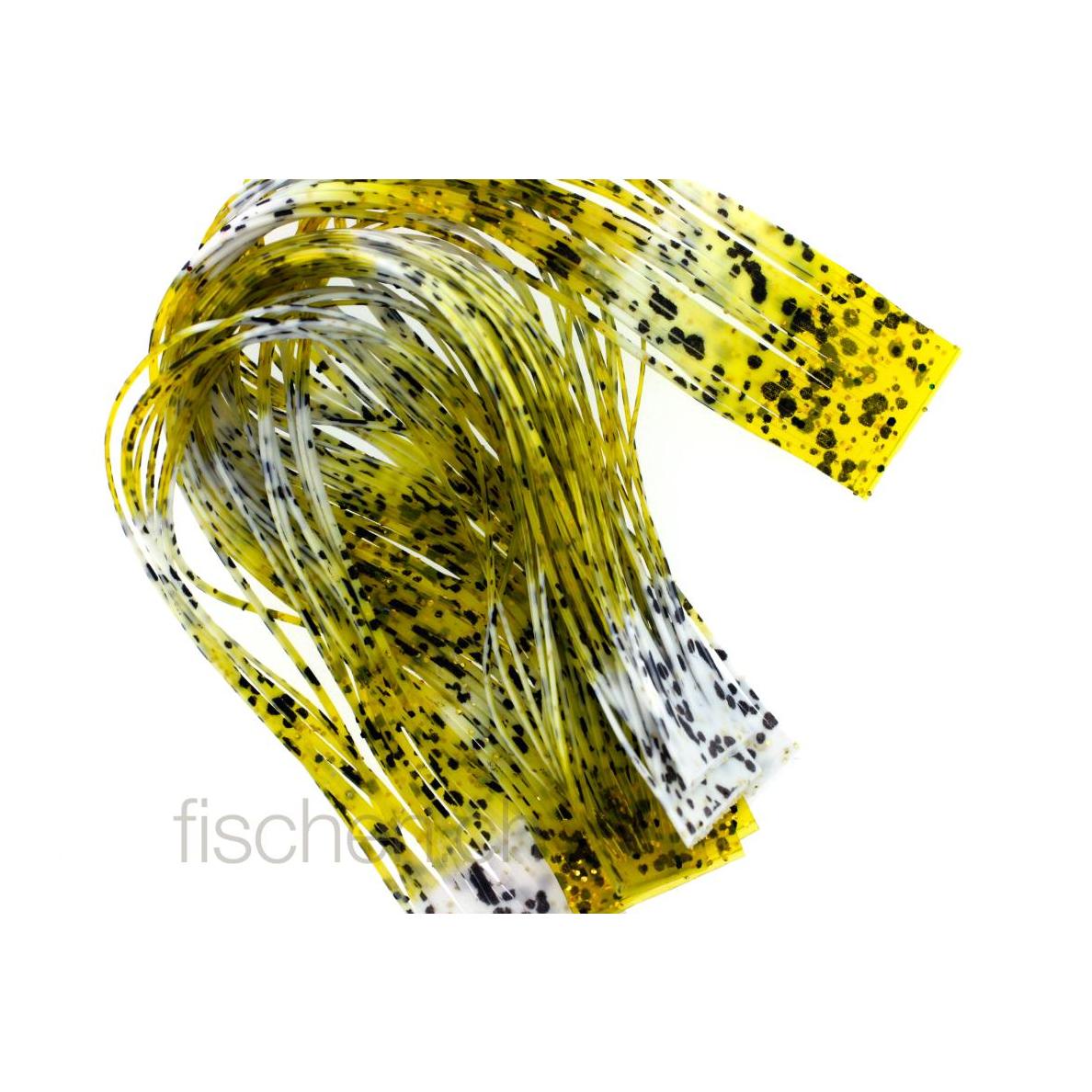 Image of Hareline Dubbin Enhancer legs yellow/white black spot - Rubberlegs - Yellow/White/Black Spot - bei fischen.ch