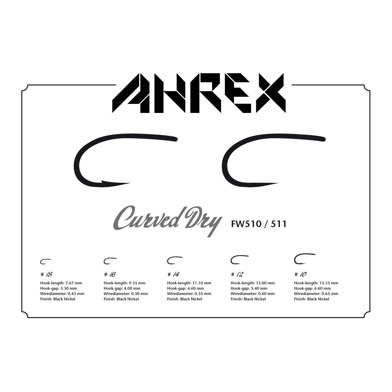 FW511 - Curved Dry Fly - Fliegenhaken