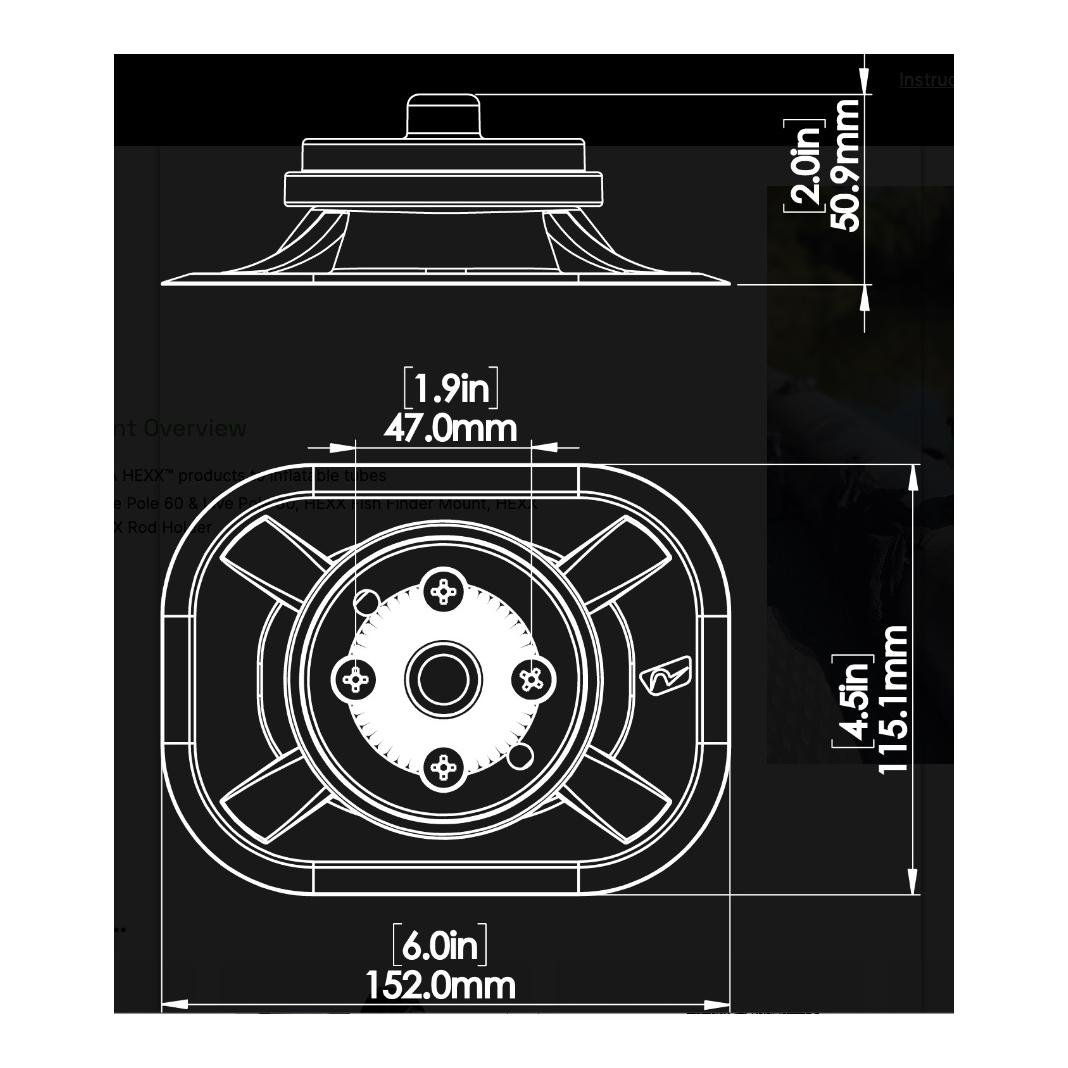 HEXX Rib Port Adhesive Mount	
