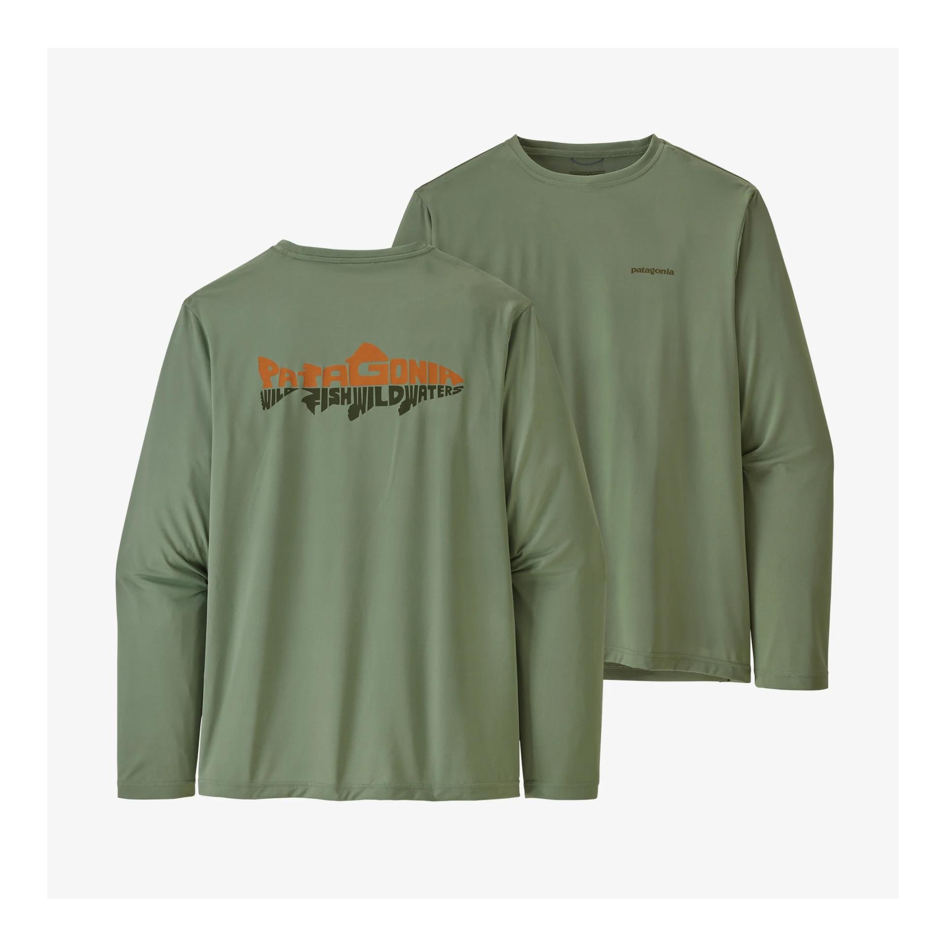 Image of Patagonia M's Long-Sleeved Capilene Cool Daily Fish Graphic - Funktionsbekleidung - Sedge Green - bei fischen.ch