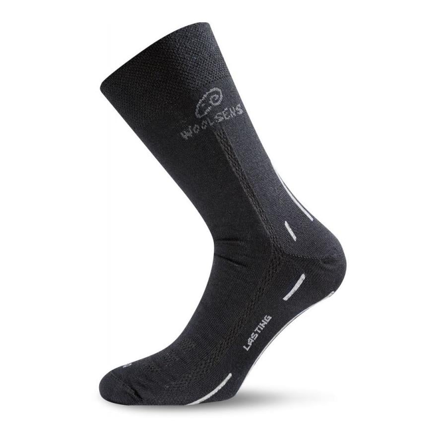 WLS Merino Sommer Wandersocken Unisex - schwarz