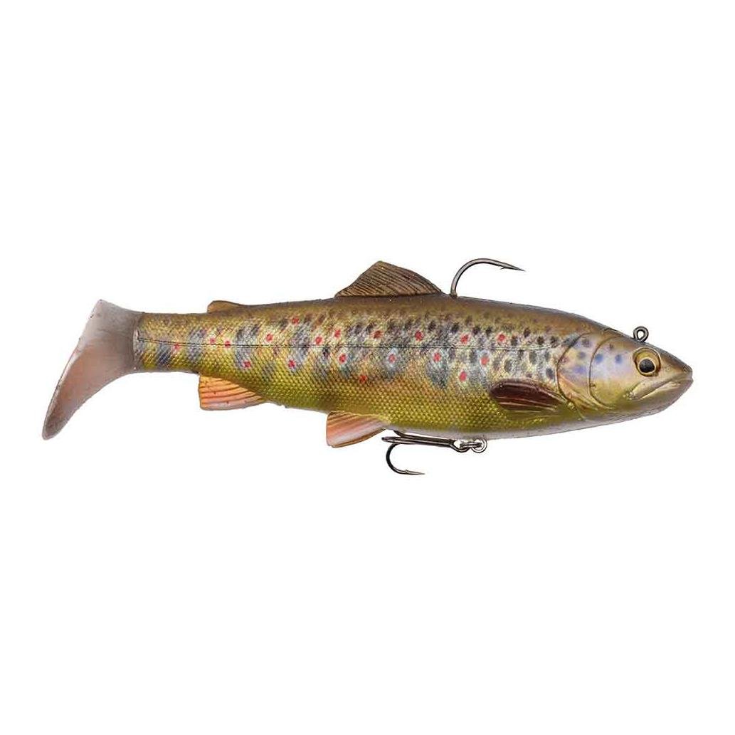 Image of Savage Gear 4D Trout Rattle Shad Dark Brown Trout - Gummiköder bei fischen.ch